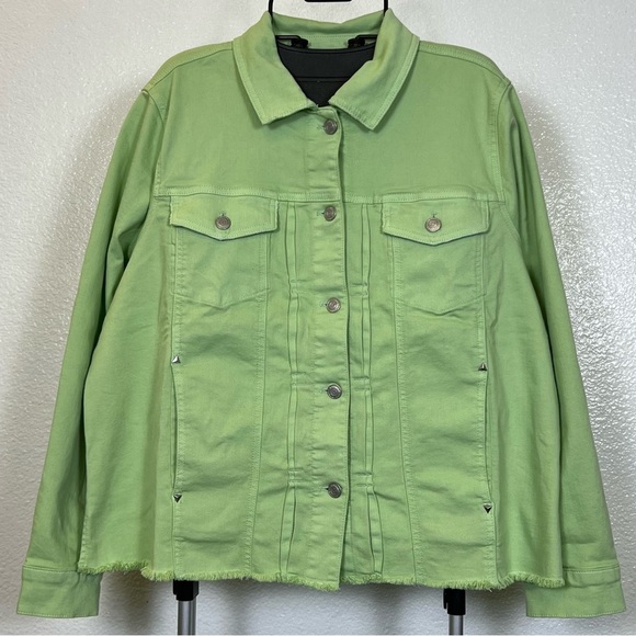 Canyon Retreat Women’s Green Denim Jacket Size XL - Picture 2 of 12